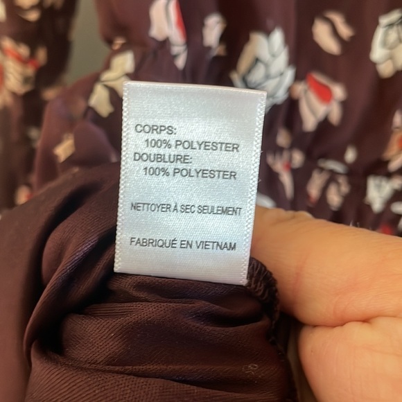 ASTR The Label | Maroon Floral Long sheer Sleeve Romper | Size XS - Picture 8 of 8